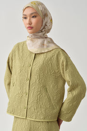 Grogren Biyeli Kapitone Crop Ceket - Olive TUGBA