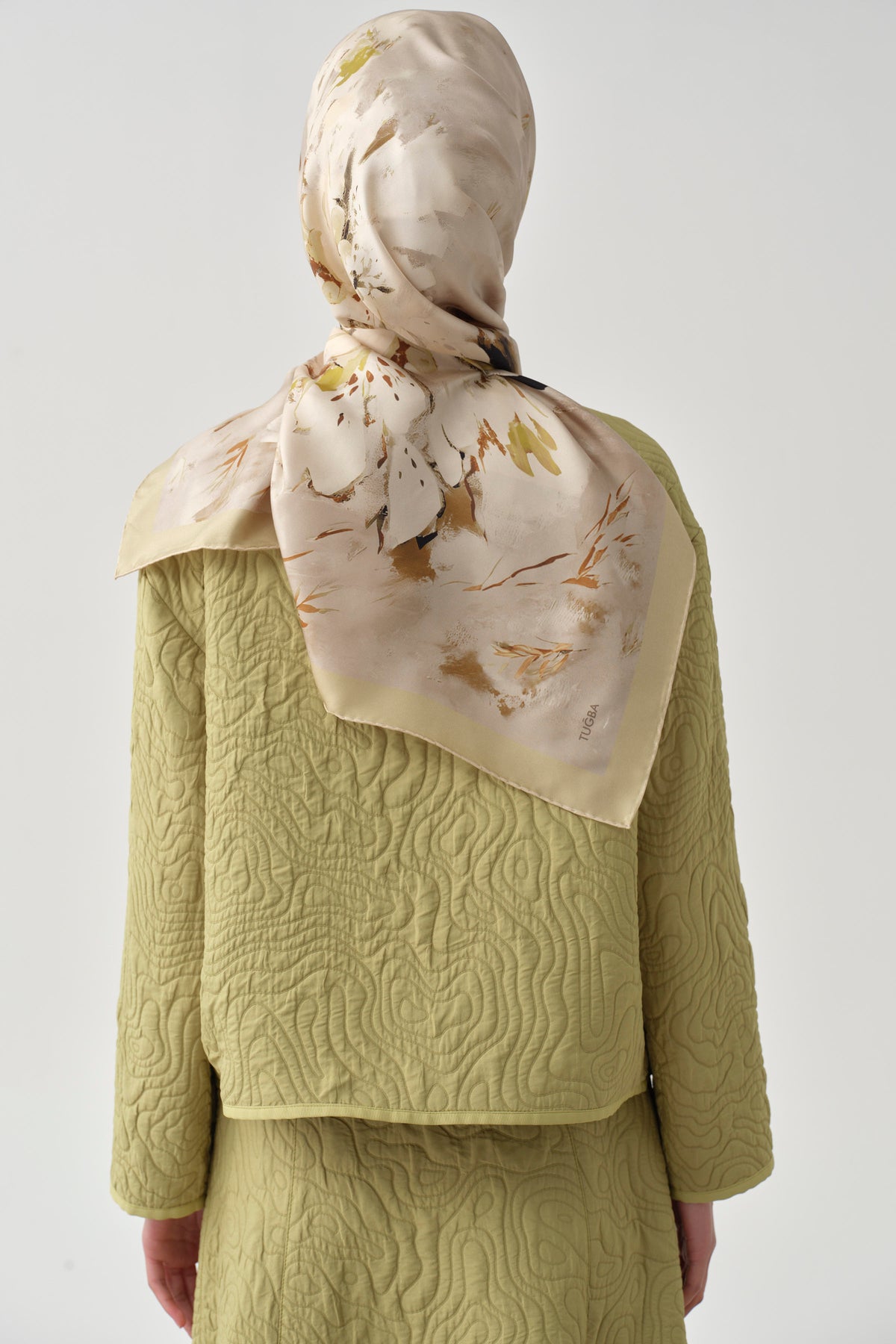Grogren Biyeli Kapitone Crop Ceket - Olive TUGBA