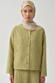 Grogren Biyeli Kapitone Crop Ceket - Olive TUGBA