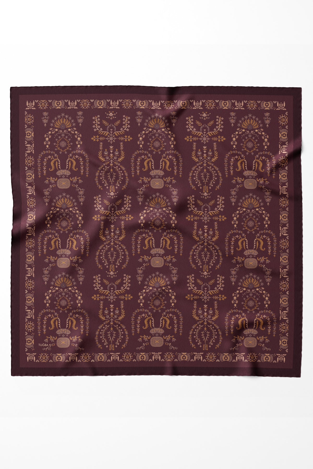 Gülşah 100% Twill Silk Scarf - Copper