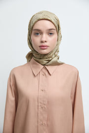 Gülşah %100 Twill İpek Eşarp - Açık Yeşil TUĞBA