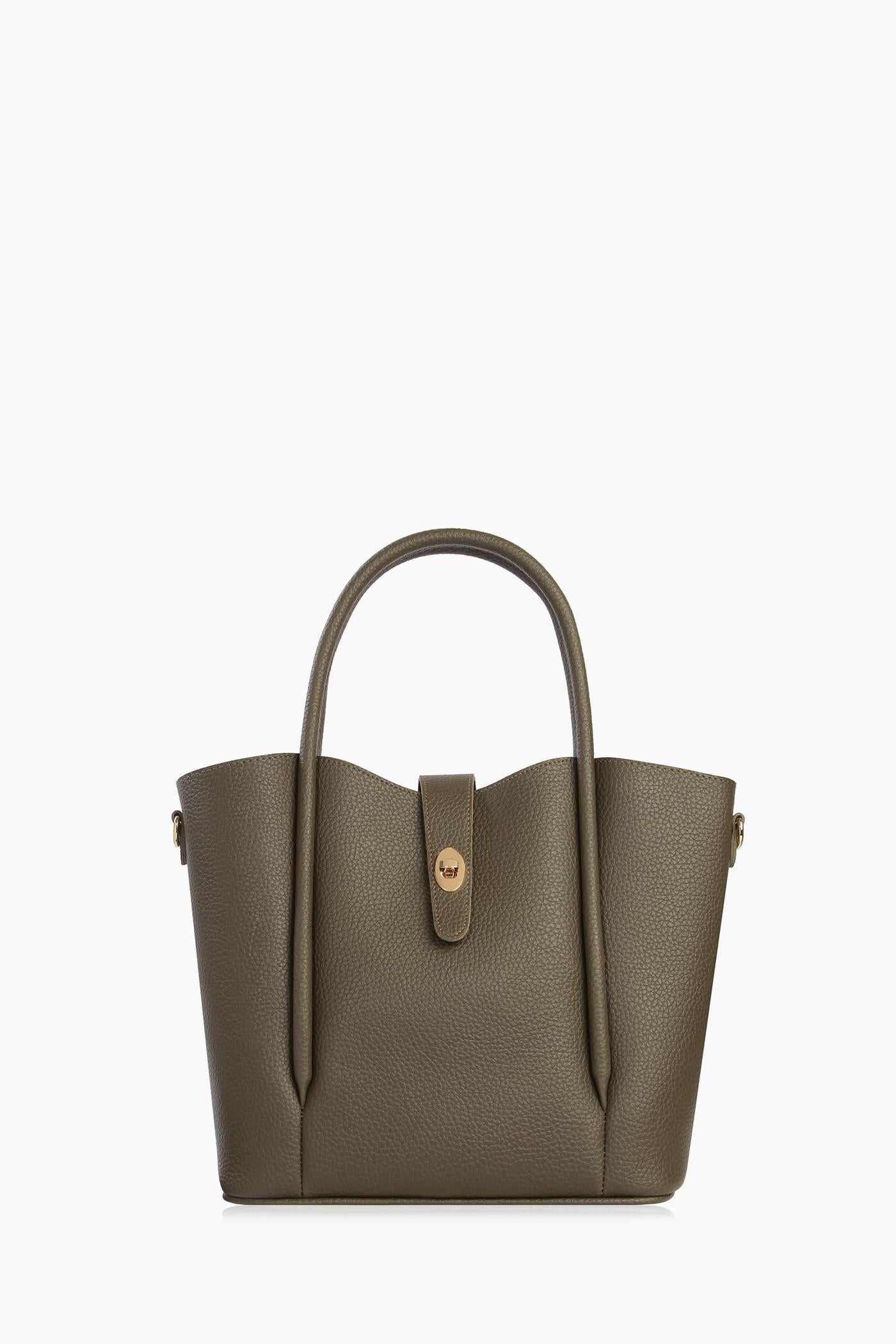 İkili Şerit Detaylı Çanta - Haki TUGBA