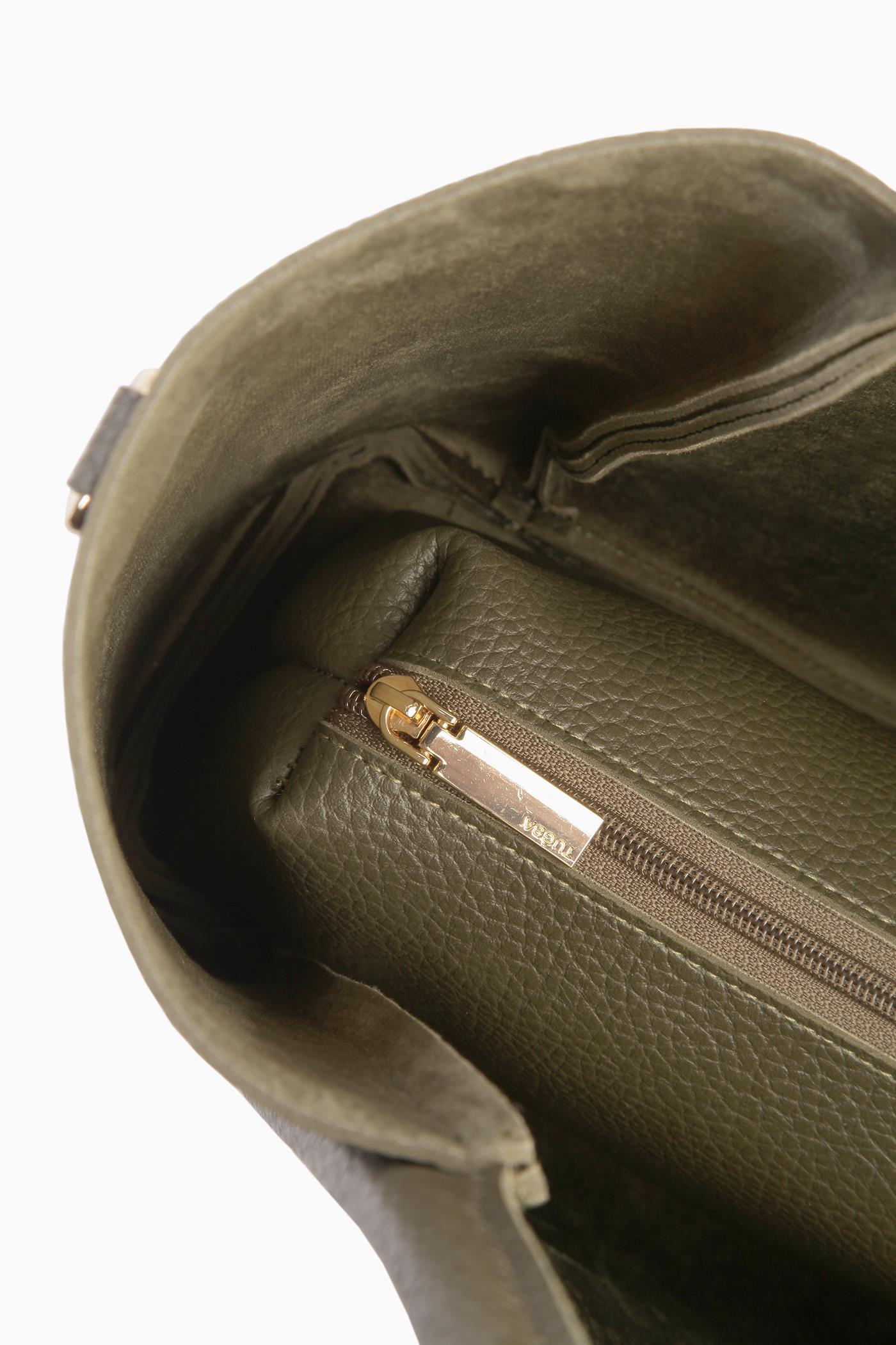 İkili Şerit Detaylı Çanta - Haki TUGBA