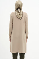 Hakim Yaka Gizli Patlı Tunik - Vizon TUGBA