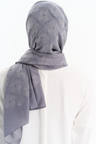 Hasır Desen Pamuk Şal - Koyu Gri TUGBA