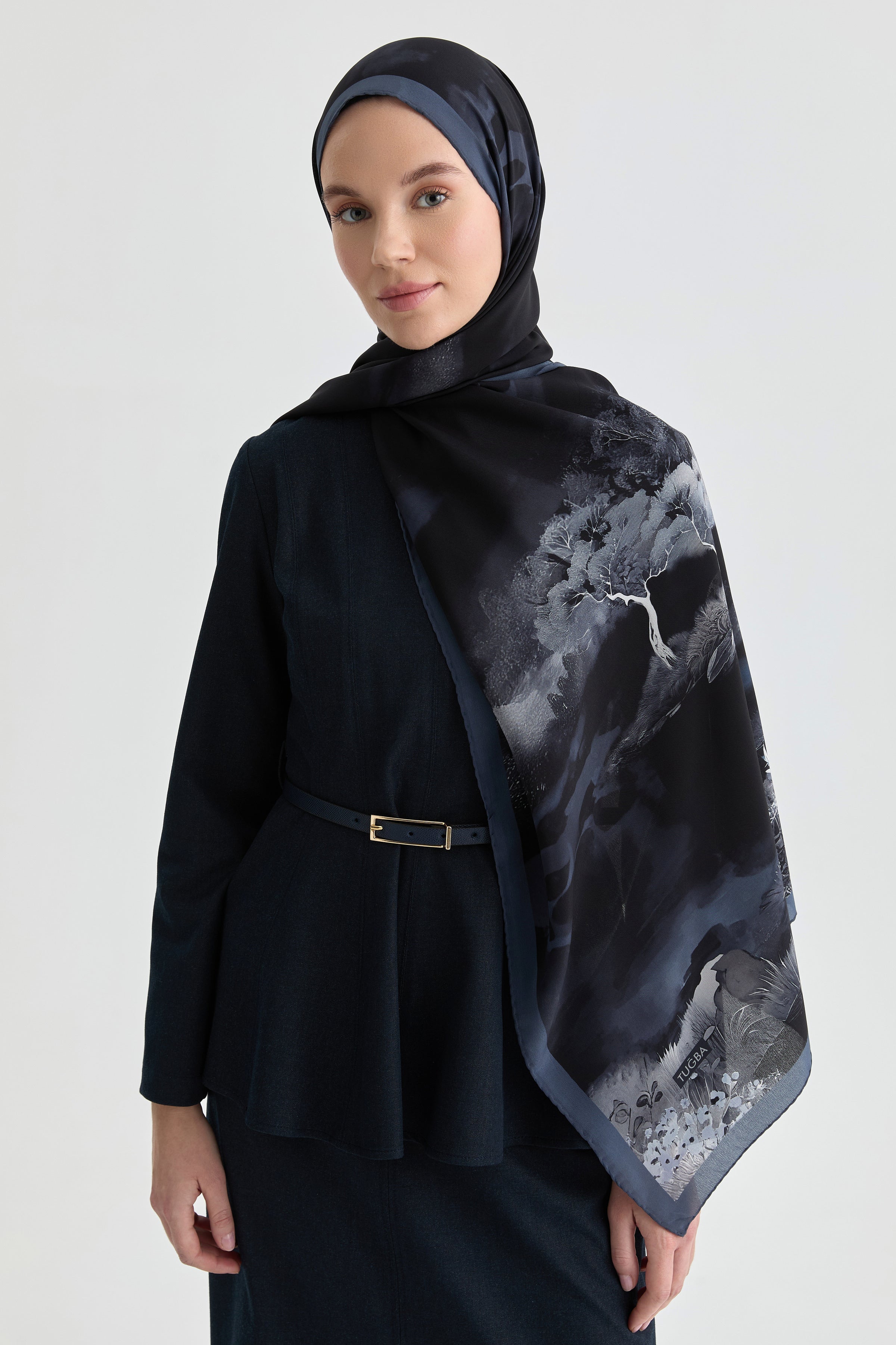 Maren Krep İpek Şal - Havacı TUGBA