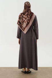 İçi Anvelop Kapamalı Abaya - Antrasit TUGBA