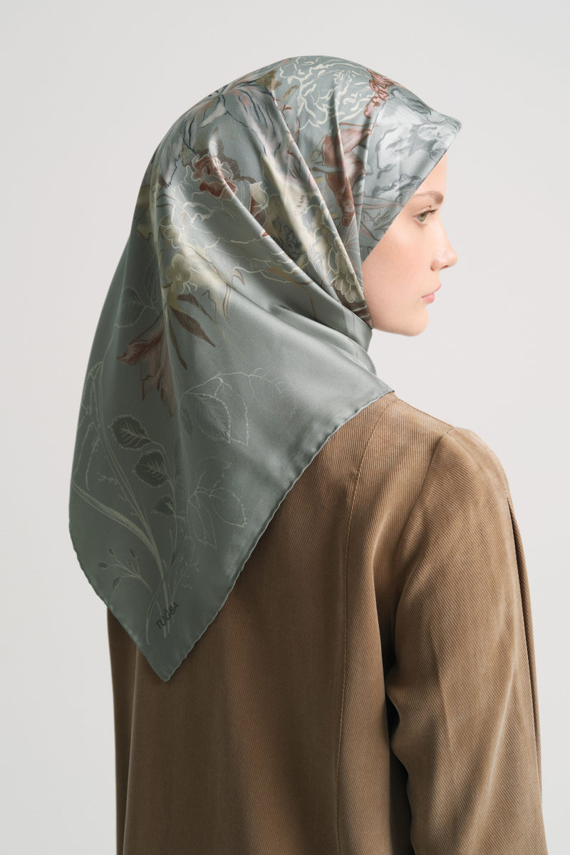 Rayiha %100 Twill İpek Eşarp - Çağla