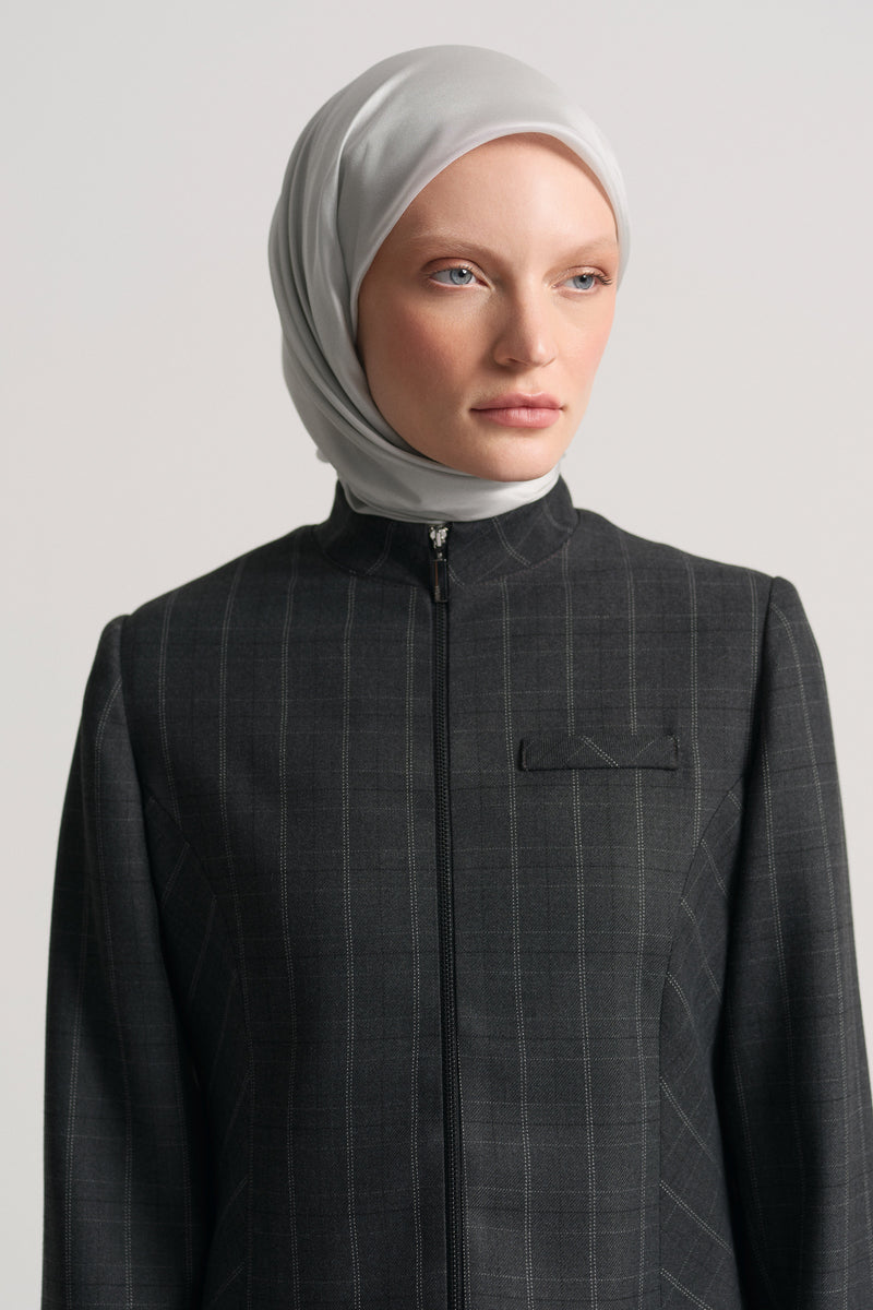 Plain 100% Voile Silk Scarf - Grey