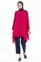 İki Katlı Asimetrik Kesim Tunik - Fuşya TUGBA