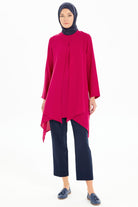 İki Katlı Asimetrik Kesim Tunik - Fuşya TUGBA