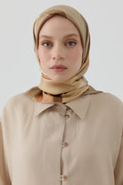 Ilgın Twill İpek Eşarp - Kahve TUGBA