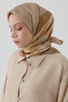 Ilgın Twill İpek Eşarp - Kahve TUGBA