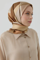 Ilgın Twill İpek Eşarp - Kahve TUGBA