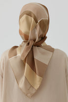 Ilgın Twill İpek Eşarp - Kahve TUGBA