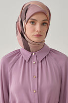 Ilgın Twill İpek Eşarp - Lila TUGBA