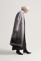 Genuine Suede Leather Shoulder Bag - Dark Brown