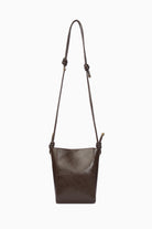 İnce Askılı Ortası Dikişli Çanta - Koyu Kahve TUGBA