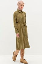 İncili Lazer Nakışlı Tunik - Haki TUGBA