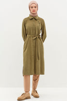 İncili Lazer Nakışlı Tunik - Haki TUGBA