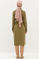 İncili Lazer Nakışlı Tunik - Haki TUGBA