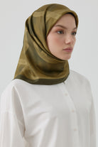 İnhina Twill İpek Eşarp - Olive TUGBA