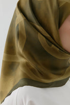 İnhina Twill İpek Eşarp - Olive TUGBA