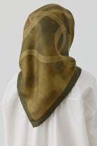 İnhina Twill İpek Eşarp - Olive TUGBA