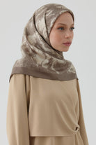 İzel Twill İpek Eşarp - Açık Kahve TUGBA