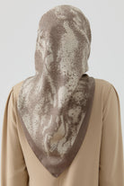 İzel Twill İpek Eşarp - Açık Kahve TUGBA