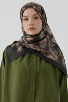 İzel Twill İpek Eşarp - Kahve TUGBA