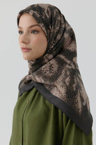 İzel Twill İpek Eşarp - Kahve TUGBA