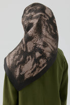 İzel Twill İpek Eşarp - Kahve TUGBA