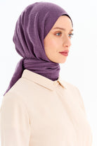 Geometrik Desen Viskon Şal - Lila TUGBA