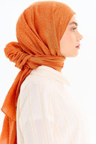 Balıksırtı Desen Viskon Şal - Taba TUGBA