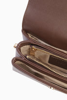 Metal Tokalı Flap Çanta - Kahve TUGBA