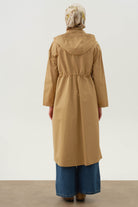 Kapüşonlu Cep Detaylı Kap - Camel TUGBA