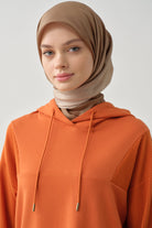 Kapüşonlu Garnili Sweat - Oranj TUGBA