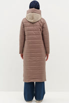 Kapüşonlu Kapitone Kaban - Vizon TUGBA