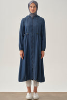 Kapüşonlu Lastik Detaylı Giy-Çık - İndigo TUGBA