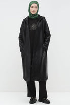 Kapüşonlu Reglan Kollu Giy-Çık - Siyah TUGBA