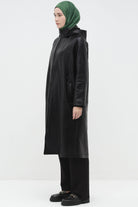 Kapüşonlu Reglan Kollu Giy-Çık - Siyah TUGBA