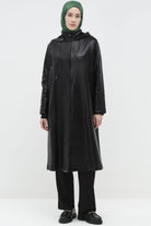 Kapüşonlu Reglan Kollu Giy-Çık - Siyah TUGBA