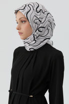 Karalama Desenli Eşarp - Bej TUGBA