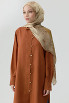 Kardelen Şifon İpek Şal - Açık Kahve TUGBA