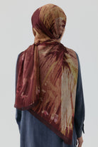 Kardelen Şifon İpek Şal - Bordo TUGBA