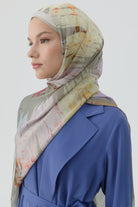 Kardelen Şifon İpek Şal - Gri TUGBA