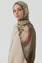 Kardelen Şifon İpek Şal - Kahve TUGBA