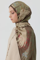 Kardelen Şifon İpek Şal - Kahve TUGBA