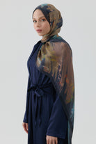 Kardelen Şifon İpek Şal - Lacivert TUGBA